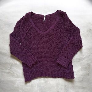 Free People Lofty V Neck Sweater medium boho